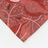 Schönes rotes Feigenfruchtmuster Fleecedecke (Ecke)