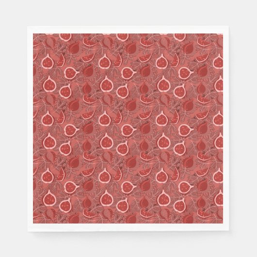 Schönes rotes Feigenfruchtmuster Serviette (Vorderseite)