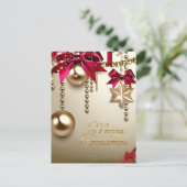 Schönes Rotes frohe Weihnachten Neues Jahr (Stehend Vorderseite)