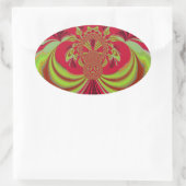 Schönes rotes gelbes Design. Inspirationsvektorco Ovaler Aufkleber (Tasche)