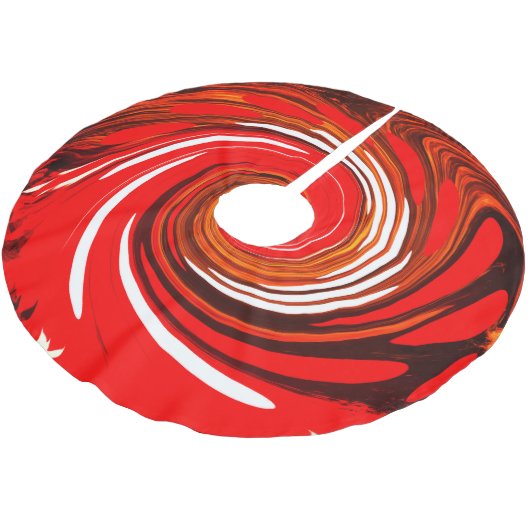 Schönes rotes Glück Weihnachten Polyester Weihnachtsbaumdecke (Schrägansicht)