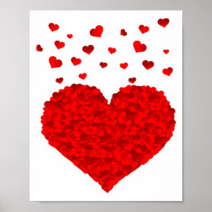 Schönes rotes Herz Valentinstag T-Shirt Poster