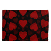 Schönes rotes Herzmuster auf schwarz Kissenbezug (Rückseite-Links)