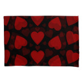 Schönes rotes Herzmuster auf schwarz Kissenbezug (Vorderseite-Links)
