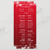 Schönes Rotes Hochzeitsprogramm für glühende Stern Programm (Vorne/Hinten)