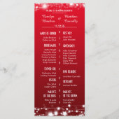 Schönes Rotes Hochzeitsprogramm für glühende Stern Programm (Vorderseite)