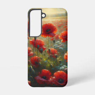 Schönes rotes Mohnfeld an einem Sommertag Samsung Galaxy Hülle