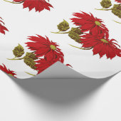 Schönes rotes Poinsettia-Zeichnen Geschenkpapier (Ecke)