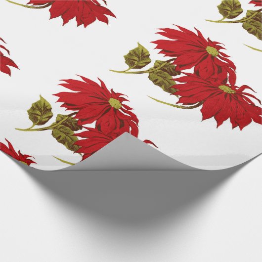 Schönes rotes Poinsettia-Zeichnen Geschenkpapier (Ecke)