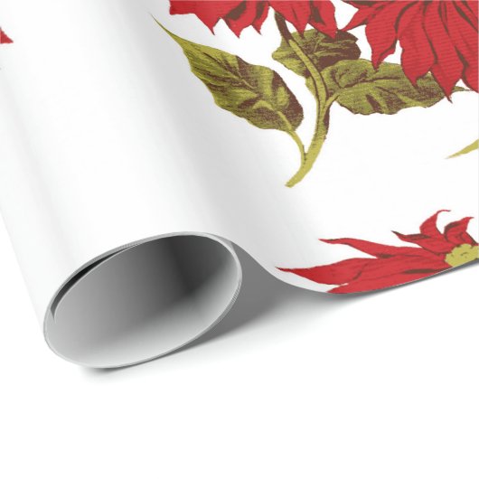 Schönes rotes Poinsettia-Zeichnen Geschenkpapier (Rolleneckpunkt)