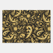 Schönes rotes, schwarzes und goldenes Paisley-Must Geschenkpapier Set (Vorderseite 2)