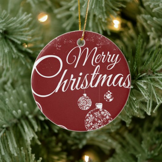 Schönes rotes Tapete mit Weihnachtsdekorationen Keramik Ornament (Baum)