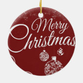 Schönes rotes Tapete mit Weihnachtsdekorationen Keramik Ornament (Hinten)