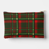 Schönes rotes und grünes Kariertes Muster Zubehörtasche (Rückseite)