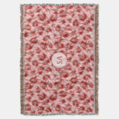 Schönes rotes und rosafarbenes, monogrammatisches decke (Vorderseite Vertikal)