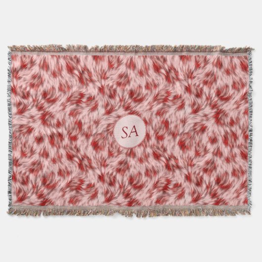 Schönes rotes und rosafarbenes, monogrammatisches decke (Vorderseite)