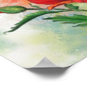 Schönes rotes weißes Mohnposter-Gemälde Poster (Ecke)