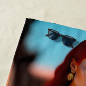 Schönes Rotkopfmädchen Illustration Strand Handtuc Strandtuch (Beispiel)