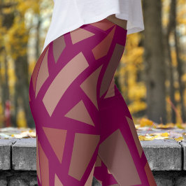 Schönes Rotwein Mosiac Muster Leggings