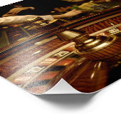 Schönes Roulette-Rad aus Holz Fotodruck (Ecke)