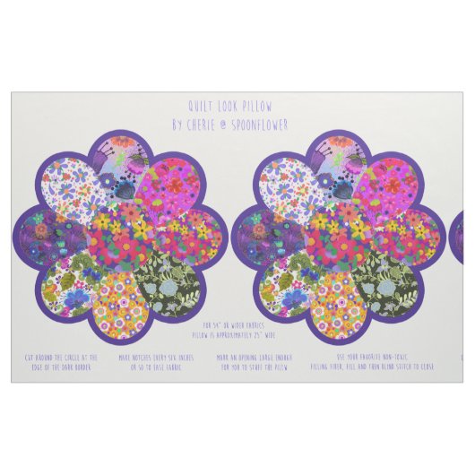 Schönes Round Boho Blume Kissen Cut und Näh Kit Stoff (Fat Quarter (45,7 x 55,9 cm))