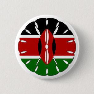 Schönes Round Kenyan Motif: Ein nationales Symbol Button