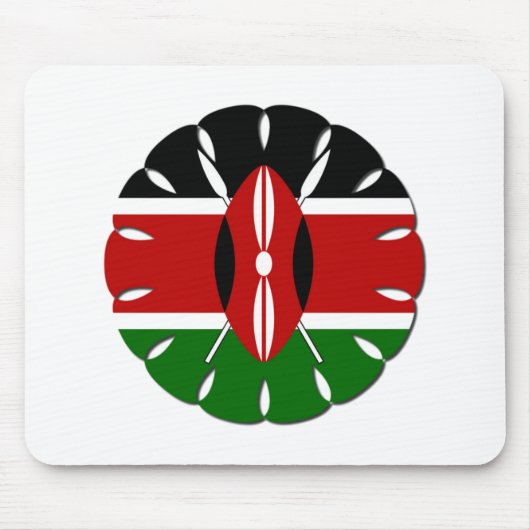 Schönes Round Kenyan Motif: Ein nationales Symbol Mousepad (Vorne)