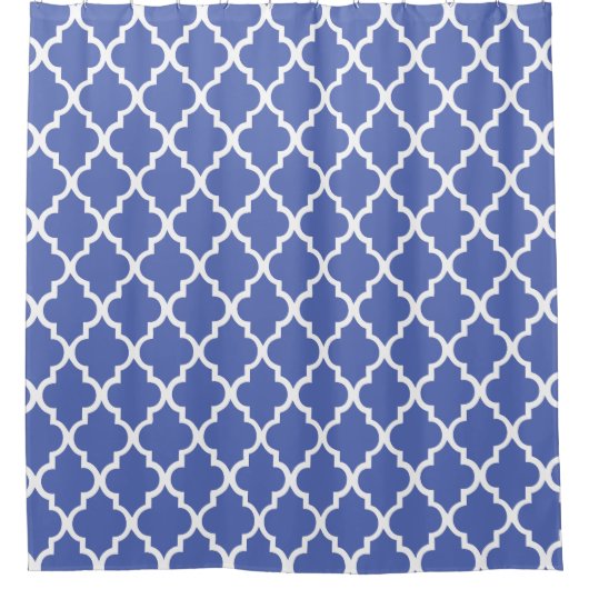 Schönes Royal Blue Quatrefoil Pattern Duschvorhang (Vorderseite)