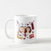 Schönes Royal Couple Cartoon Liebe Design Kaffeetasse (Links)