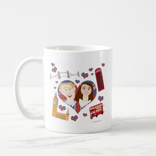 Schönes Royal Couple Cartoon Liebe Design Kaffeetasse (Links)