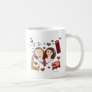Schönes Royal Couple Cartoon Liebe Design Kaffeetasse