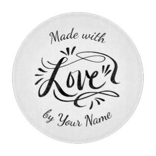 Schönes Rundglasspanbrett mit runden individuellen Schneidebrett