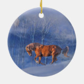 Schönes Running Horn im Schnee Xmas Ornament (Hinten)