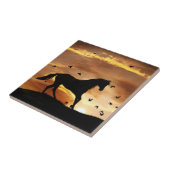 Schönes Running Ross und Sunset Art Tile Fliese (Seite)