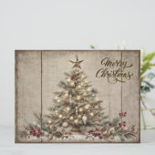 Schönes rustikales Frohe Weihnachten  (Stehend Vorderseite)