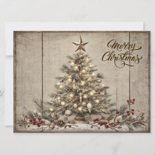 Schönes rustikales Frohe Weihnachten  (Vorderseite)