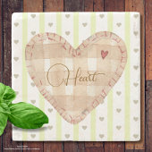 Schönes rustikales Herz Valentine Grün und braun Steinuntersetzer