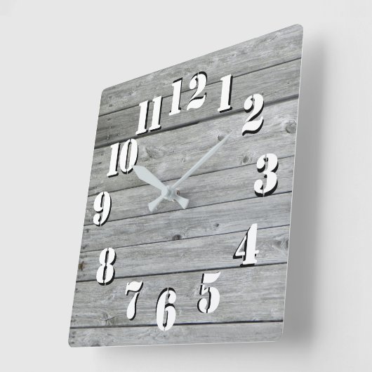 Schönes rustikales Holz Quadratische Wanduhr (Winkel)