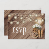 Schönes Rustikales Holzfass - UAWG RSVP Karte (Vorne/Hinten)