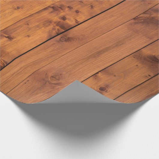 Schönes rustikales Knotty Pine Holz Geschenkpapier (Ecke)