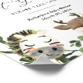 Schönes Safari Animals Baby-Duschabtrennzeichen Poster (Ecke)