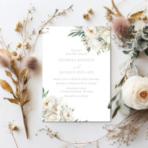 Schönes Sage Leaf & White Blume Hochzeit