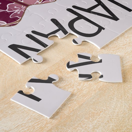 Schönes Sakura Fan Hand Illustriert Japan Puzzle (Seite)