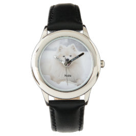 Schönes Samoyed Dog Kid's Personalisiert Armbanduhr