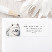 Schönes Samoyed Hund Rücksendeadresse Etikett (Insitu)