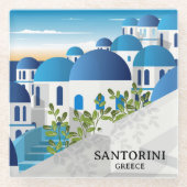 Schönes Santorini Griechenland Glasuntersetzer (Vorderseite)