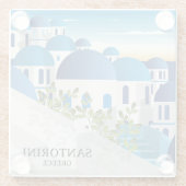 Schönes Santorini Griechenland Glasuntersetzer (Rückseite)