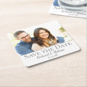 Schönes Save the Date Foto Rechteckiger Pappuntersetzer (angewinkelt)
