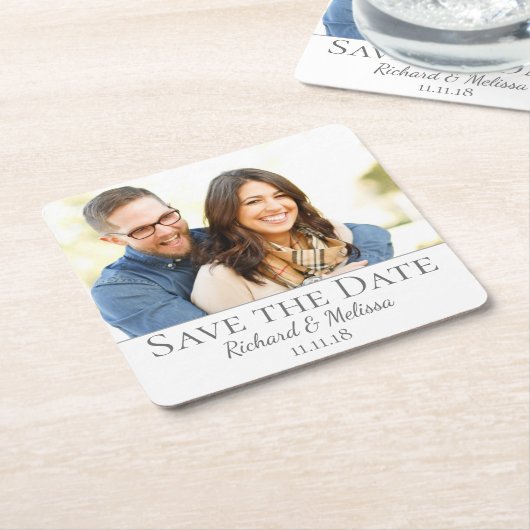 Schönes Save the Date Foto Rechteckiger Pappuntersetzer (angewinkelt)