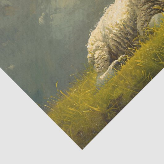 Schönes Schaf in einem Ölgemälde Seidenpapier (Ausschnitt)